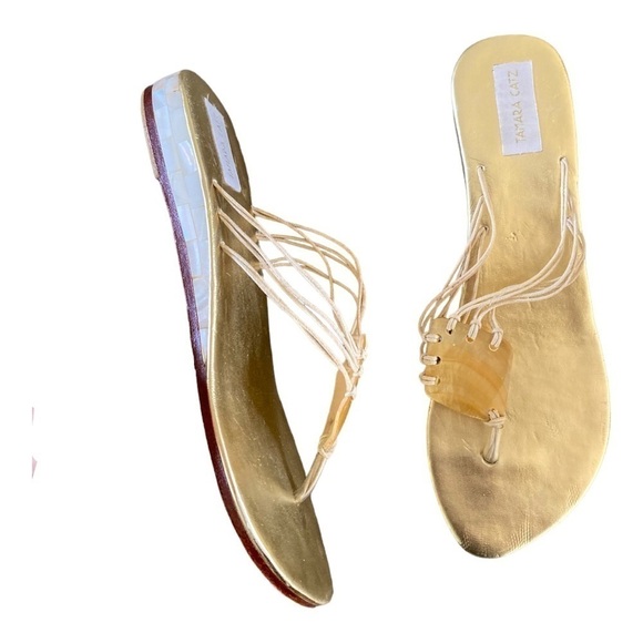 Tamara Catz Maui Sandal Mother of Pearl Wedge Strappy Thong Sandal - Picture 9 of 9